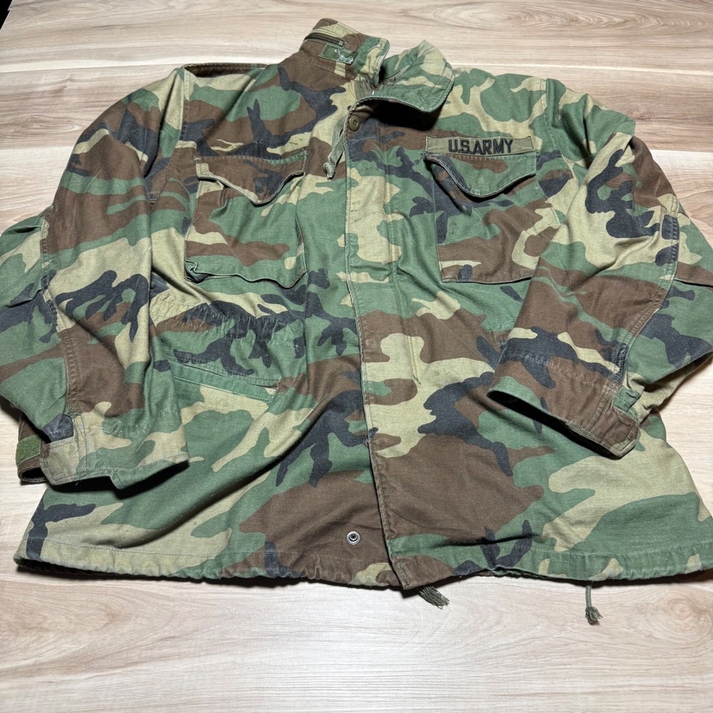 Alpha Industries M-65 Field Jacket Men Medium Camo US Army 10th Mountain Vintage
